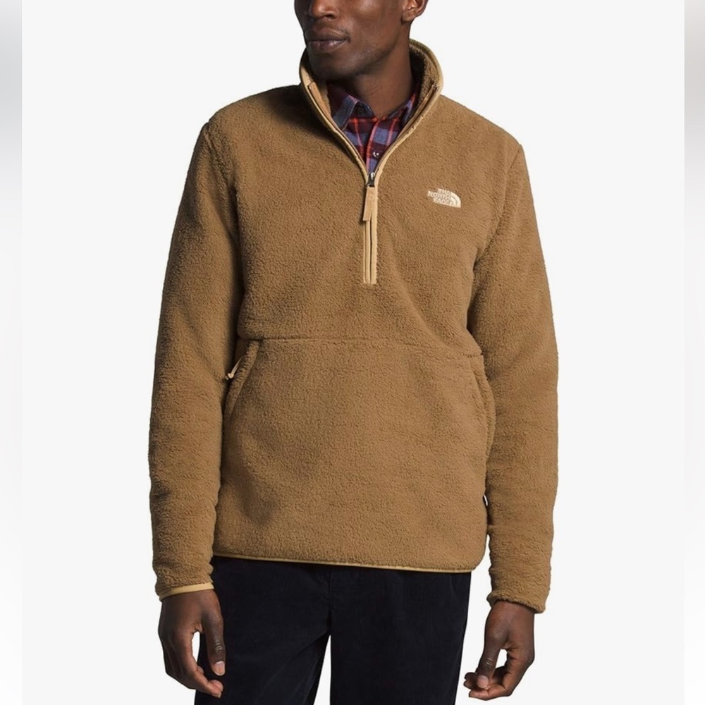 The North Face Brown Fleece Dunraven Sherpa ¼ Zip Pullover Size Medium